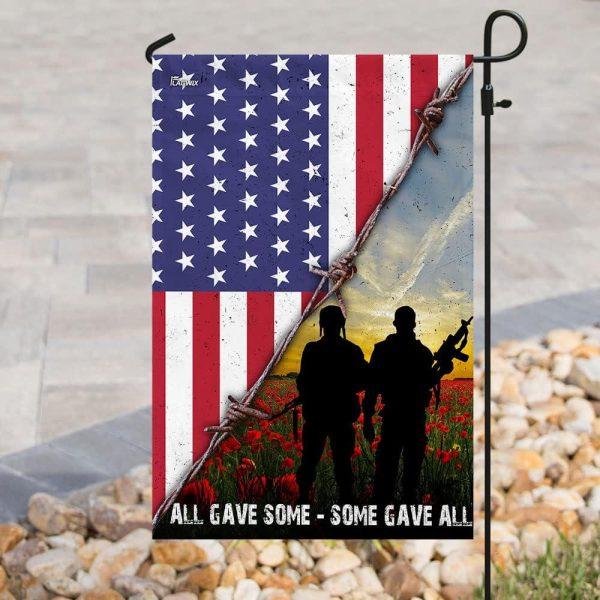Veteran Flag, All Gave Some Some Gave All Flag, American Flag, Veteran Decoration Outdoor Flag