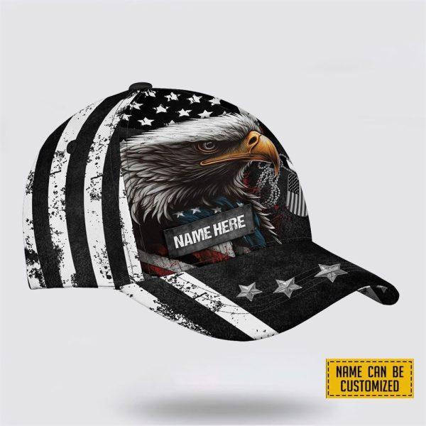 Veterans Baseball Caps American Eagle And A Soldier’s Nameplate, Personalized Name Military, Custom Army Cap, Gifts For Military Personnel