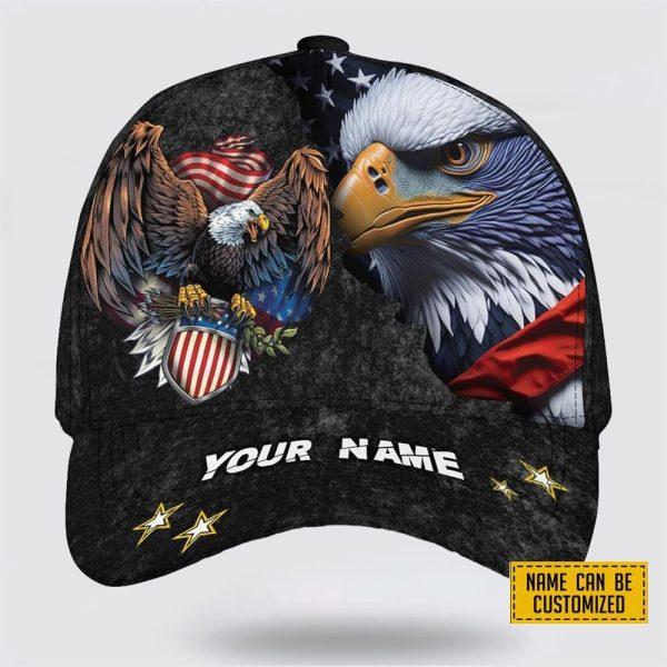 Veterans Baseball Caps Eagle US Army Medal, Personalized Name Military, Custom Army Cap, Gifts For Military Personnel
