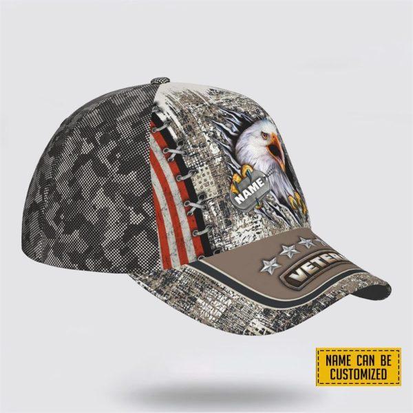 Veterans Baseball Capss Eagle American Star, Personalized Name Veteran, Custom Army Cap, Gifts For Military Personnel