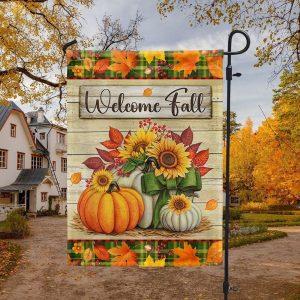 Welcome Fall Pumpkins Harvest Thanksgiving Flag 1