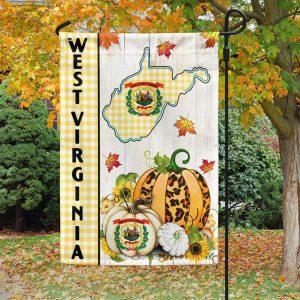 West Virginia State Fall Thanksgiving Pumpkins Flag 1