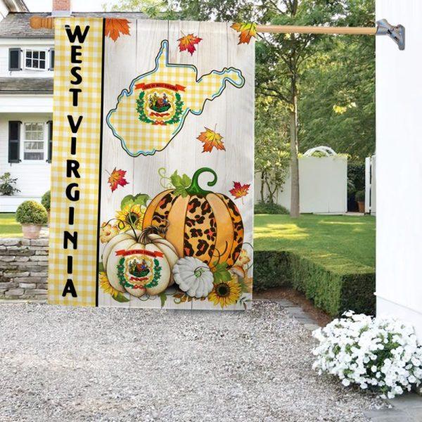West Virginia State Fall Thanksgiving Pumpkins Flag – Thanksgiving Flag Outdoor Decoration
