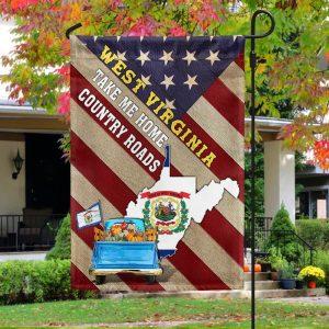 West Virginia Thanksgiving Fall Truck Take Me Home Country Roads Flag 1