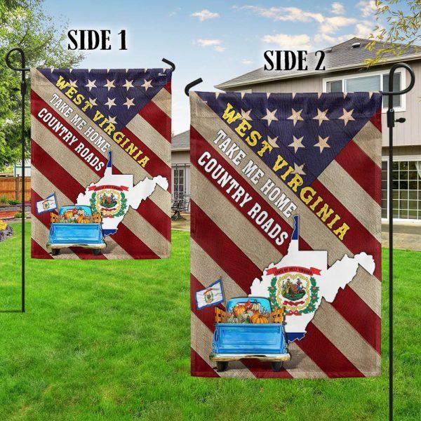 West Virginia Thanksgiving Fall Truck Take Me Home Country Roads Flag – Thanksgiving Flag Outdoor Decoration