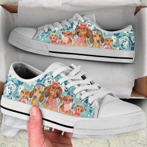 Wiener Dog Flowers Pattern Low Top Shoes Canvas Sneakers Gift For Dog Lover 2 mmmjv6.jpg