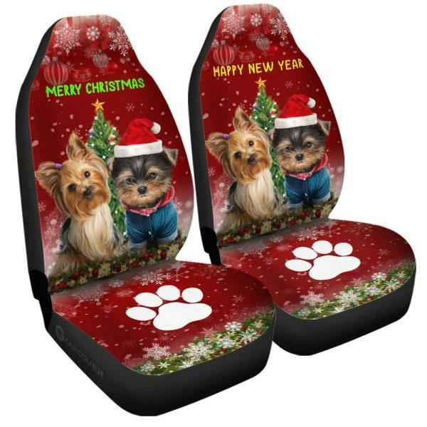 Yorkshire Terriers Dog Car Seat Covers, Christmas Car Seat Covers