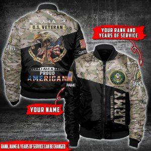 Army Bomber Jacket, Custom Rank Year US…