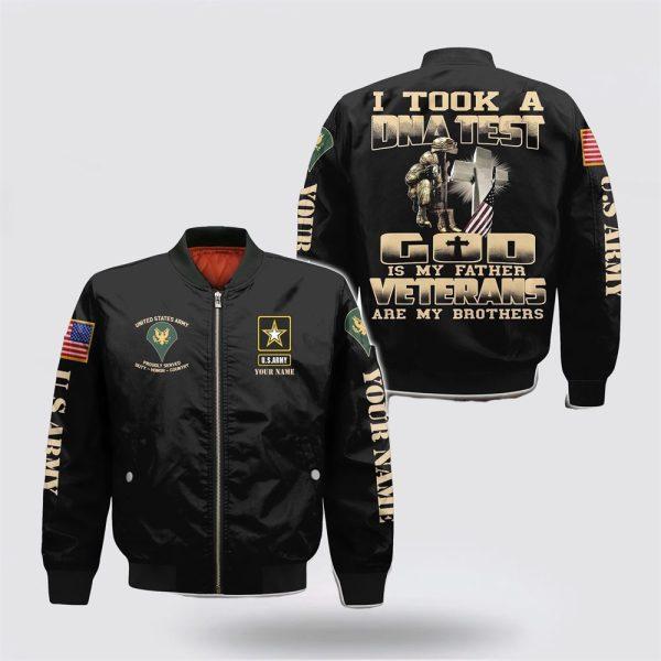 Army Bomber Jacket, Personalized Name Rank US Army Veteran Military Are My Brothers Bomber Jacket, Veteran Bomber Jacket