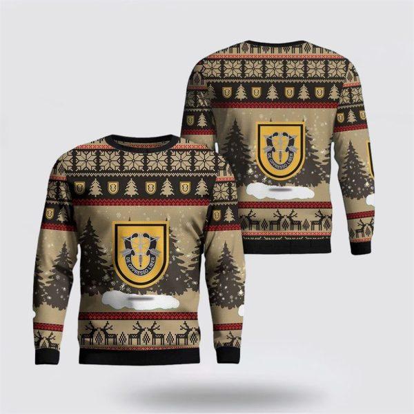 Army Sweater, US Army 1st Special Forces Group (1st SFG) Christmas Sweater