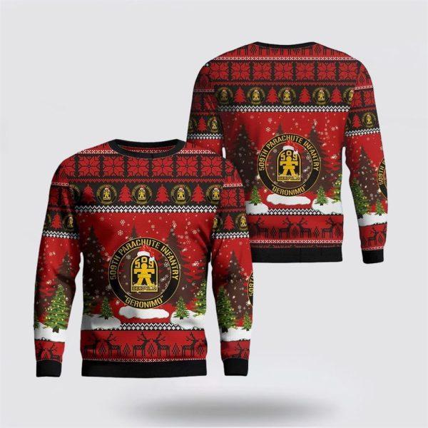 Army Sweater, US Army 509th Parachute Infantry Regiment (509th PIR) Christmas Sweater