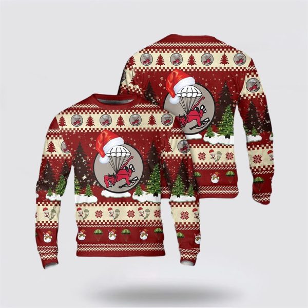 Army Sweater, US Army Airborne WW2 508th Parachute Infantry Regiment (508th PIR) Christmas Sweater
