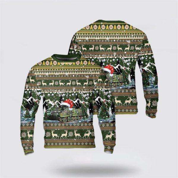 Army Sweater, US Army Pansarbandvagn 302 (Pbv 302) Christmas AOP Sweater