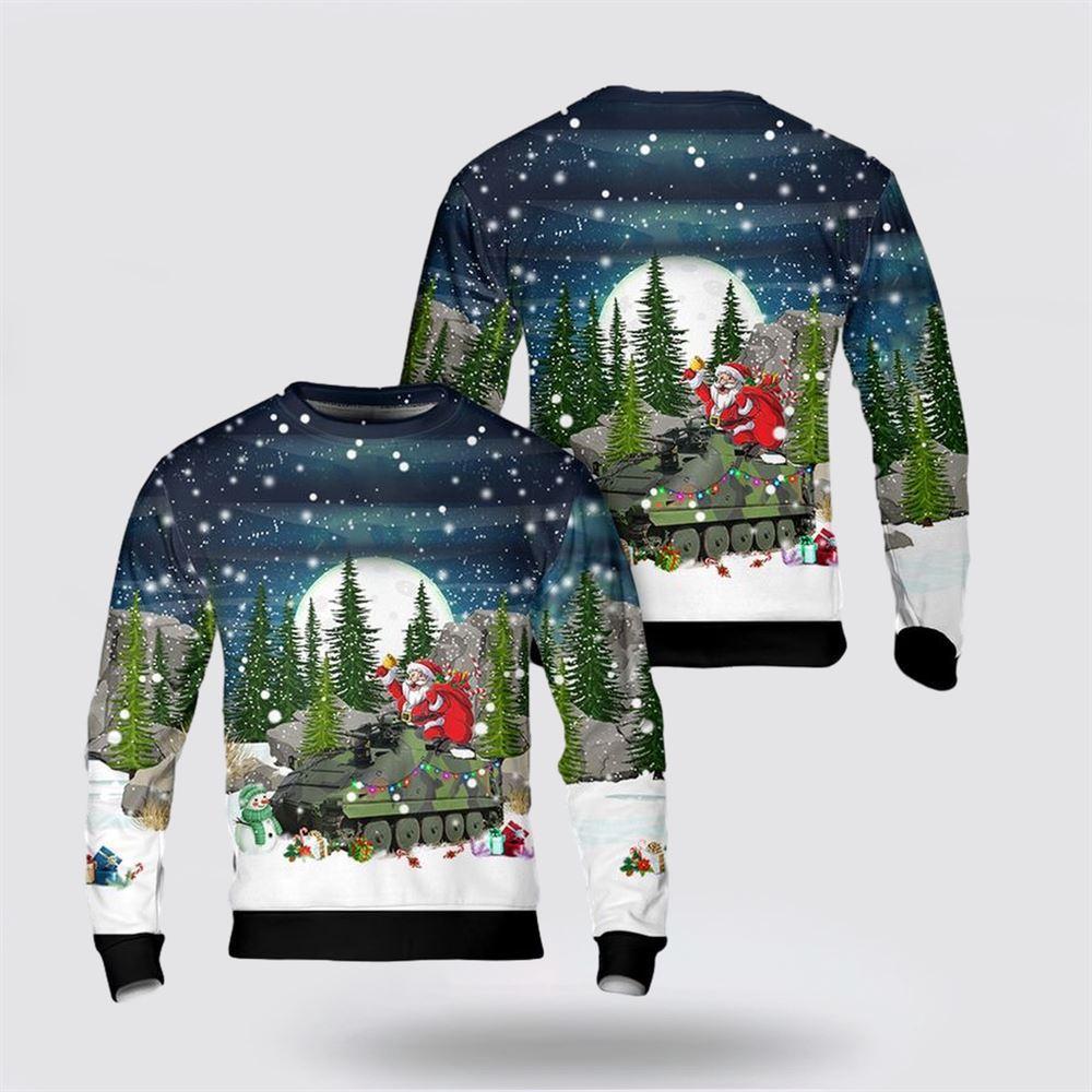 Army Sweater, US Army Pansarbandvagn 302 (Pbv 302) Christmas Sweater