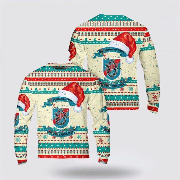 Army Sweater, US Army Special 20th Special Forces Group (20th SFG)(A)) Christmas Sweater