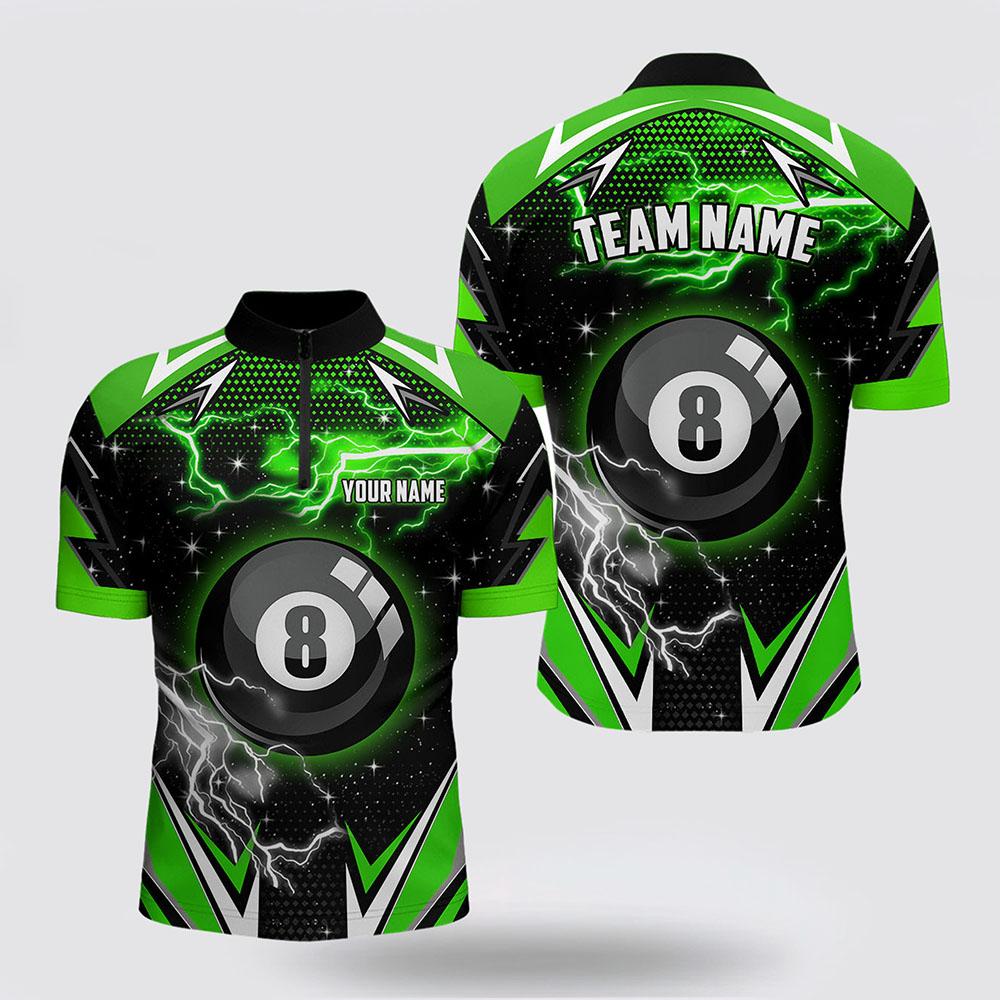 Billiard Jerseys, Custom Billiard Jerseys, 8 Ball Pool Billiard Jersey Green Men Jerseys Shirt, Billiard Shirt Designs