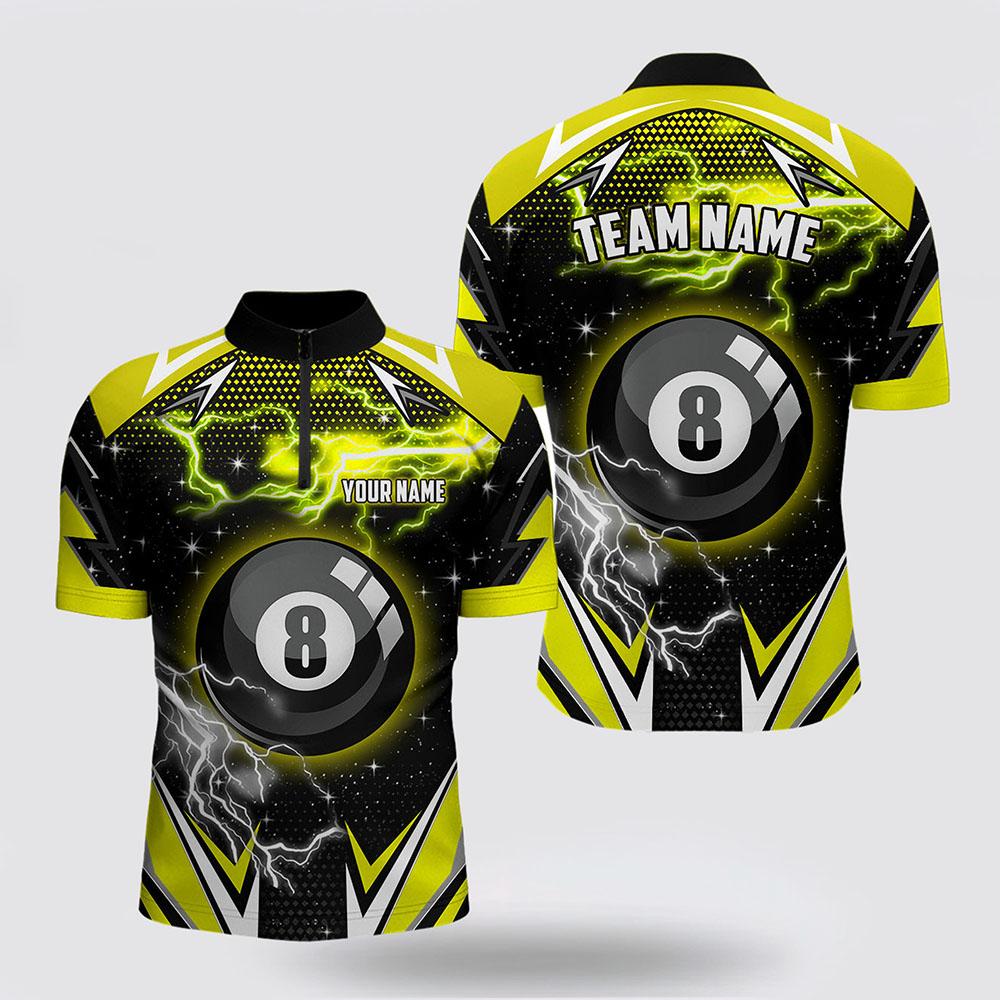Billiard Jerseys, Custom Billiard Jerseys, 8 Ball Pool Billiard Jerseys Yellow Men Jerseys,, Billiard Shirt Designs