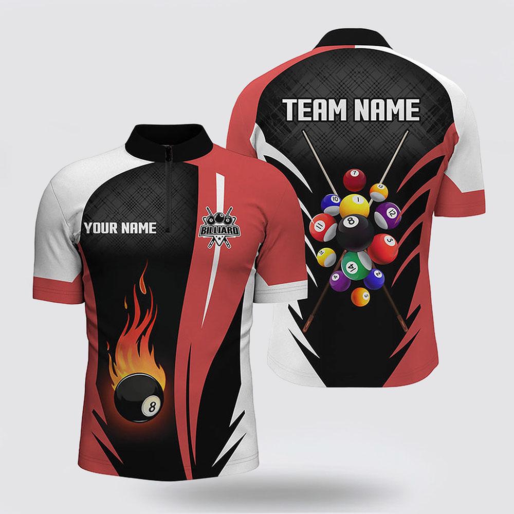 Billiard Jerseys, Custom Billiard Jerseys, 8 Ball Pool Flame Men Jerseys Shirts, Billiard Shirt Designs