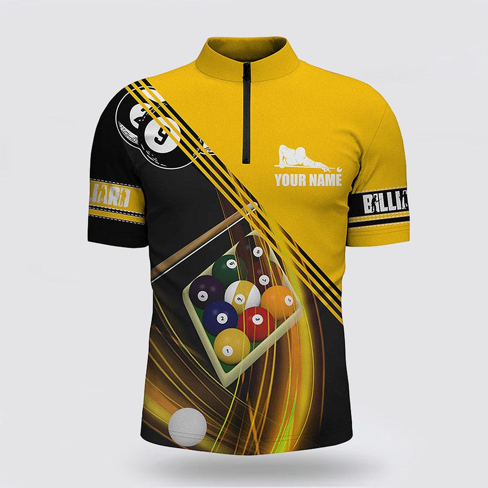Billiard Jerseys, Custom Billiard Jerseys, 9 Ball Pool Players Billiards Yellow Jerseys Shirts, Billiard Shirt Designs
