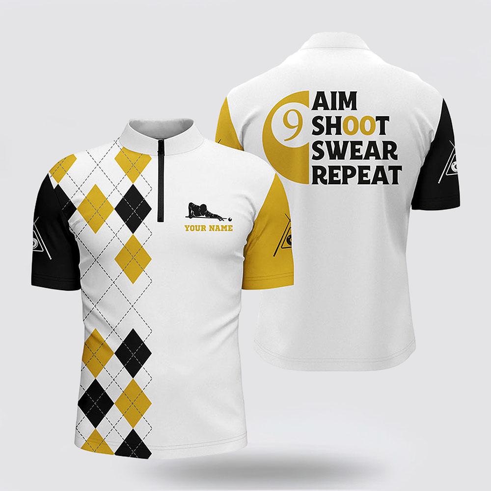 Billiard Jerseys, Custom Billiard Jerseys, Aim Shoot Swear Repeat 9 Ball Pool Yellow Billiards Jerseys Shirts, Billiard Shirt Designs Billiard Jerseys, Custom Billiard Jerseys, Aim Shoot Swear Repeat 9 Ball Pool Yellow Billiards Jerseys Shirts, Billiard Shirt Designs