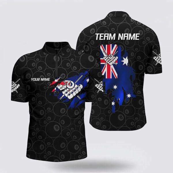 Billiard Jerseys, Custom Billiard Jerseys, Australian Flag 8 Ball Pool Billiards Jerseys Shirts, Billiard Shirt Designs