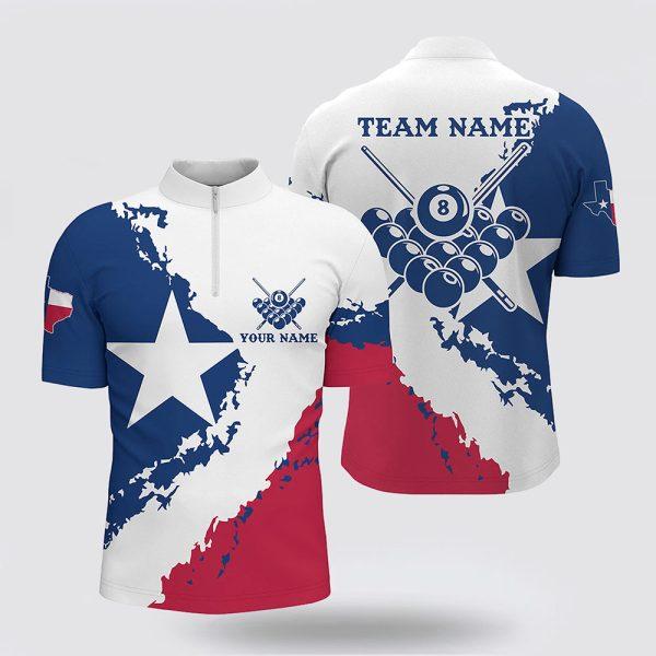 Billiard Jerseys, Custom Billiard Jerseys, Billiard Pool Texas Flag Men Jerseys Shirts, Billiard Shirt Designs