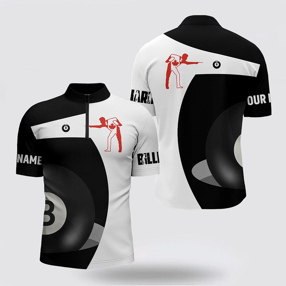 Billiard Jerseys, Custom Billiard Jerseys, Billiard Shot Canadian Flag Jerseys Shirt, Billiard Shirt Designs