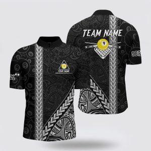 Billiard Jerseys, Custom Billiard Jerseys, Black Polynesian…