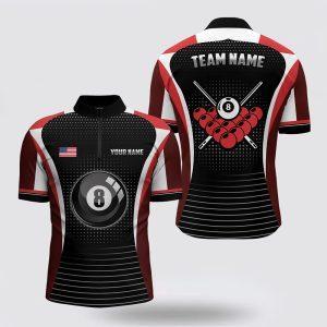 Billiard Jerseys, Custom Billiard Jerseys, Black Red…