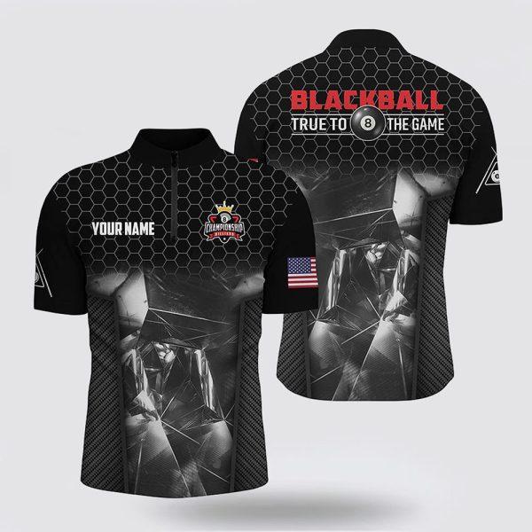 Billiard Jerseys, Custom Billiard Jerseys, Blackball True To The Game 8 Ball Pool US Flag Billiard Jerseys Shirts, Billiard Shirt Designs