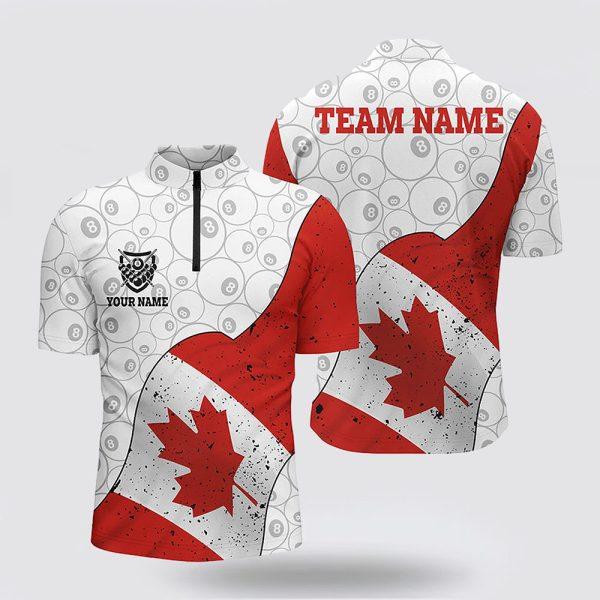 Billiard Jerseys, Custom Billiard Jerseys, Canadian Flag Billiard Jerseys Shirt, Billiard Shirt Designs