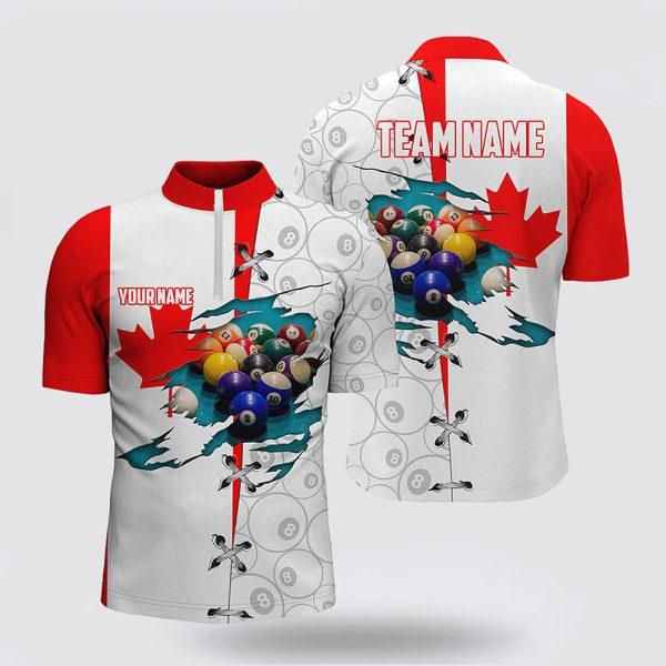 Billiard Jerseys, Custom Billiard Jerseys, Canadian Flag Billiard Jerseys Shirts, Billiard Shirt Designs