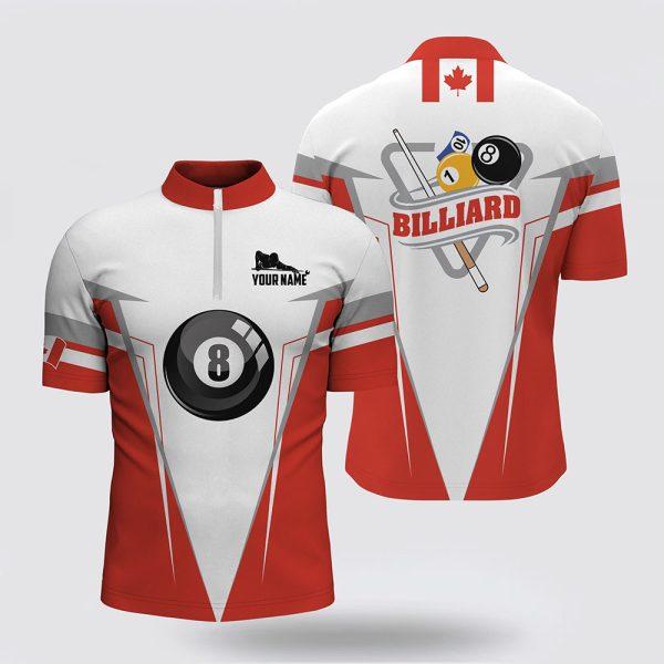 Billiard Jerseys, Custom Billiard Jerseys, Canadian Flag Billiards Jerseys Shirt, Billiard Shirt Designs