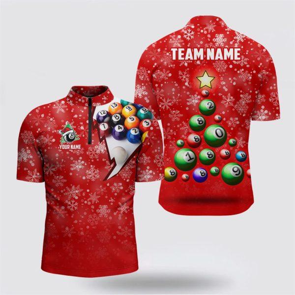 Billiard Jerseys, Custom Billiard Jerseys, Christmas Tree Billiard Balls Jerseys Shirts, Christmas Pool Balls