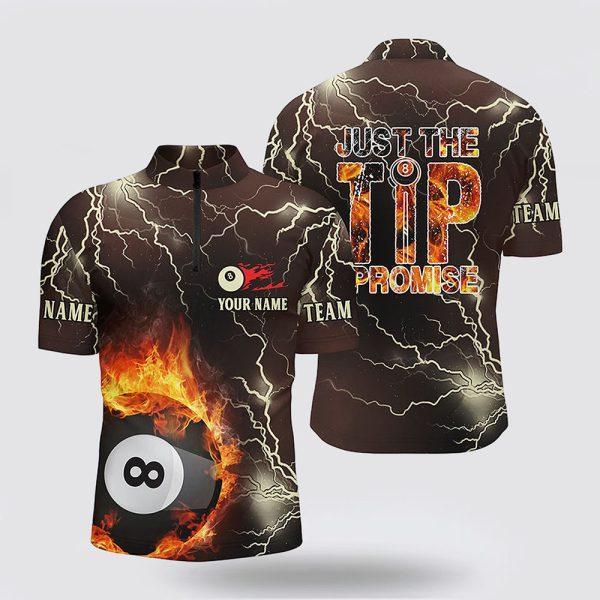 Billiard Jerseys, Custom Billiard Jerseys, Fire Lightning 8 Ball Pool Just The Tip I Promise Billiard Jerseys Shirts, Billiard Shirt Designs