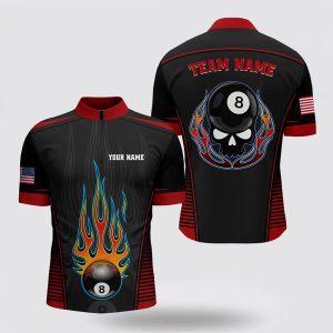 Billiard Jerseys, Custom Billiard Jerseys, Fire Skull…