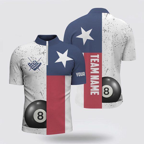 Billiard Jerseys, Custom Billiard Jerseys, Grunge Texas Flag Billiard Men Jerseys Shirts, Billiard Shirt Designs