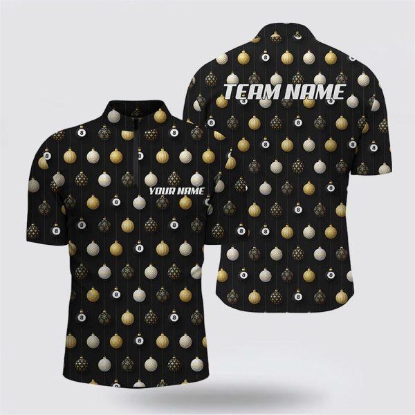 Billiard Jerseys, Custom Billiard Jerseys, Merry Christmas Billiard Pattern Full Printing Jerseys Shirts, Christmas Pool Balls