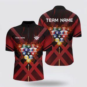 Billiard Jerseys, Custom Billiard Jerseys, Red X-Shaped…