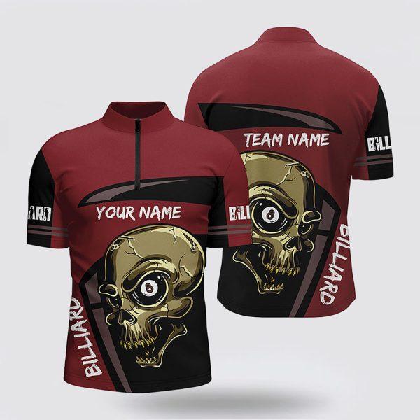 Billiard Jerseys, Custom Billiard Jerseys, Skull Billiard 8 Ball Pool Team Jerseys Shirts, Billiard Shirt Designs