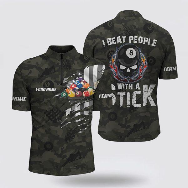 Billiard Jerseys, Custom Billiard Jerseys, US Flag Camouflage Billiard Balls Jerseys Shirts, Billiard Shirt Designs