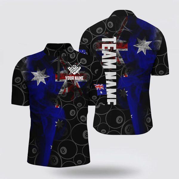 Billiard Jerseys, Custom Billiard Jerseys, Vintage Smoke Australian Flag Billiard Jerseys Shirts, Billiard Shirt Designs