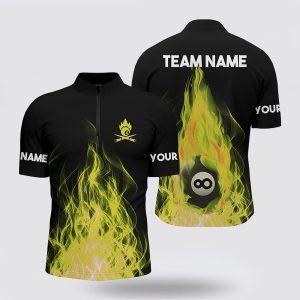 Billiard Jerseys, Custom Billiard Jerseys, Yellow Flaming…