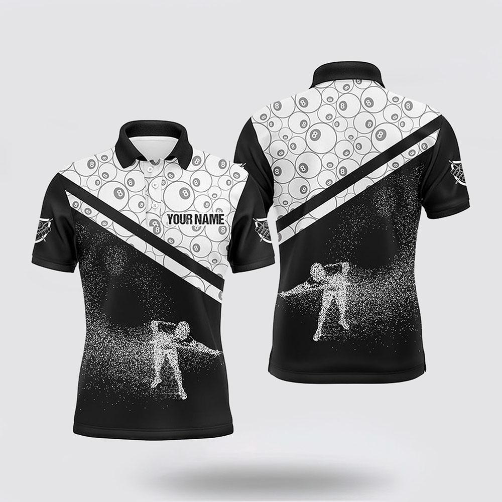 Billiard Polo Shirts, 3D Funny Billiards Polo Shirts Ball 8 Pattern Billiard Player Jerseys, Billiard Shirt Designs