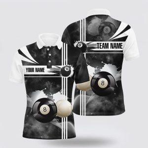 Billiard Polo Shirts, 8 Ball Pool Black…