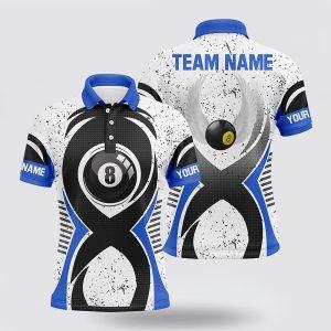 Billiard Polo Shirts, 8 Ball Pool Blue…