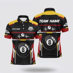 Billiard Polo Shirts, 8 Ball Pool Heartbeat…