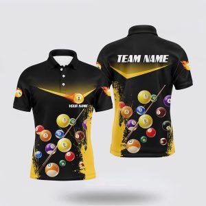 Billiard Polo Shirts, 9 Ball Abstract Grunge…