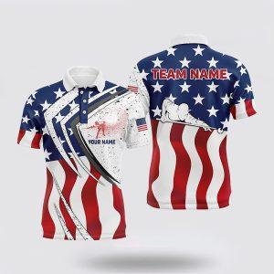 Billiard Polo Shirts, American Flag Billiard Player…