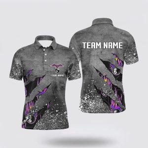 Billiard Polo Shirts, Ball 8 Grey Grunge…